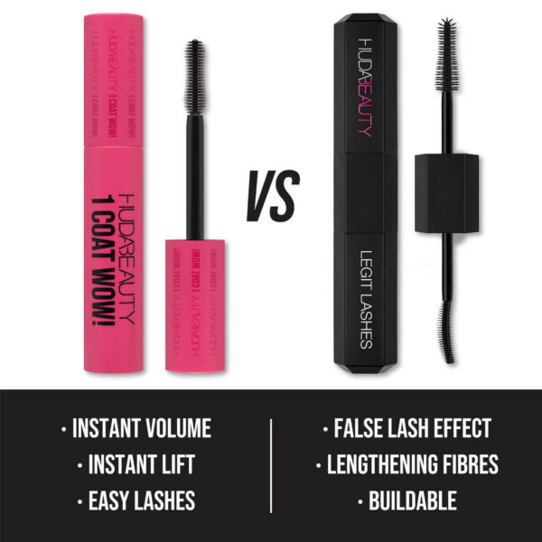 HUDA BEAUTY 1 COAT WOW! Extra Volumizing and Lifting Mascara - Image 3